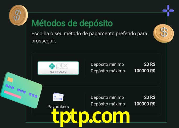 O cassino tptp.com oferece uma grande variedade de métodos de pagamento